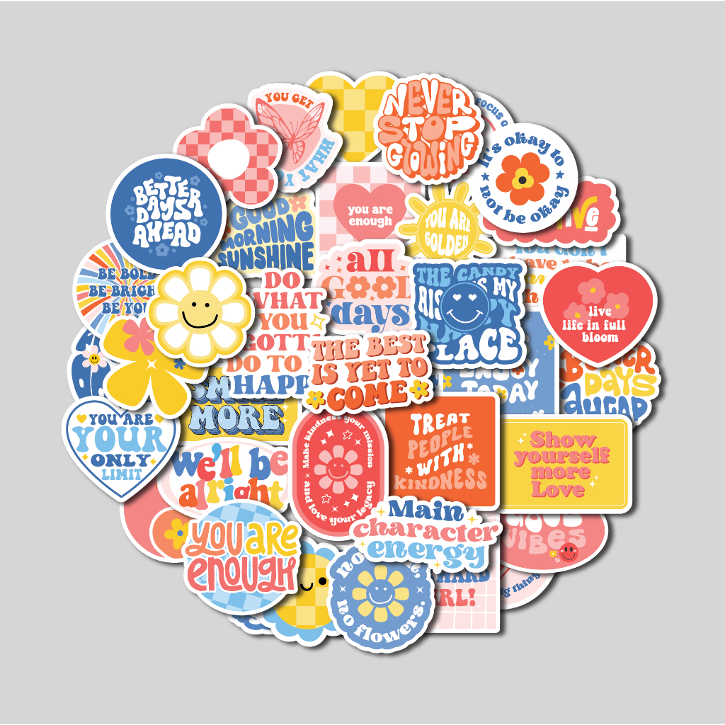 Sticker PACK POSITIVE VIBES 2 | Tumbler STICKER | Helmet SUITcase ...
