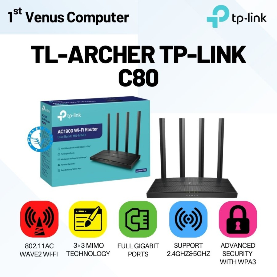 Tp Link Archer C80 Ac1900 Wireless Dual Band Mu Mimo Wi Fi Router Net90 Tp Shopee Malaysia