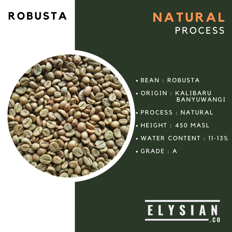 Green Bean Robusta Grade A 1kg/Robusta Grade A Coffee Bean 1kg (Natural