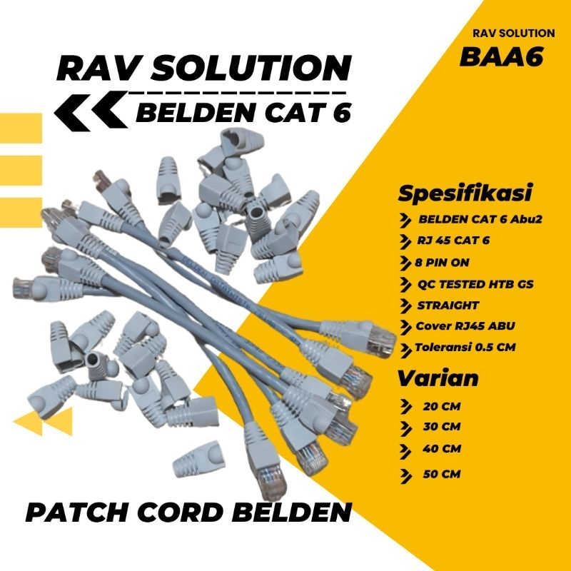Belden CAT 6 BAA6/PATCH CORD BELDEN CAT 6 CUSTOM HANDMADE Shopee Malaysia