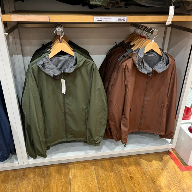 Uniqlo men s reversible parka jacket water repellent Shopee Malaysia