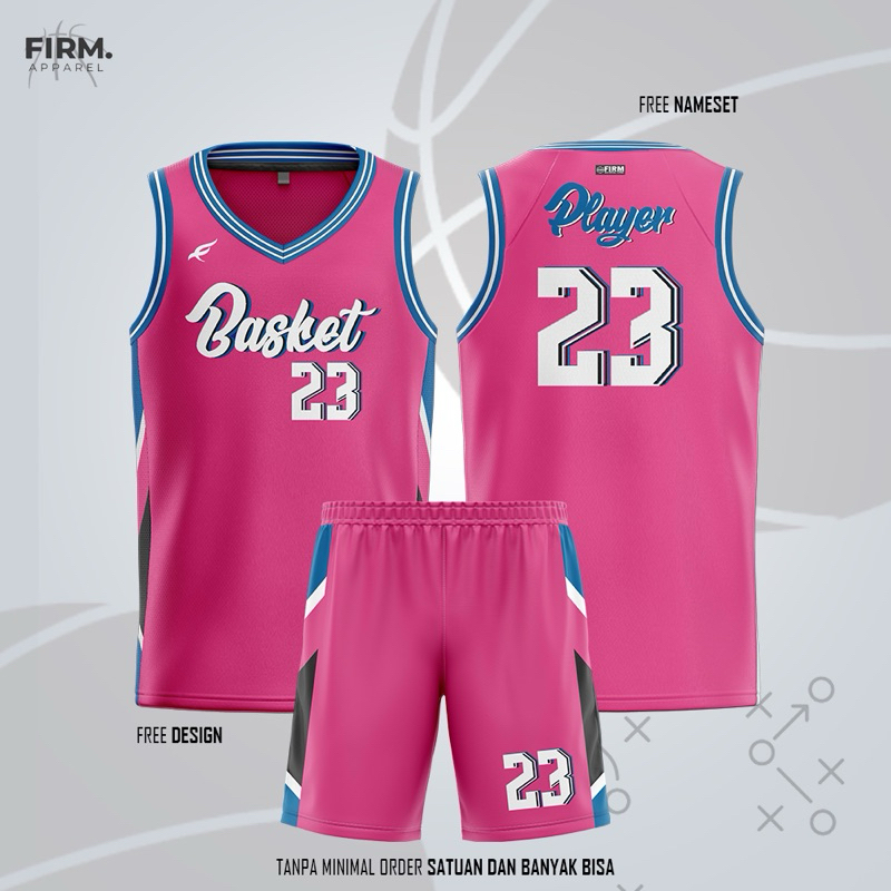Pink basketball jersey custom basketball pbl basketball team Full Print