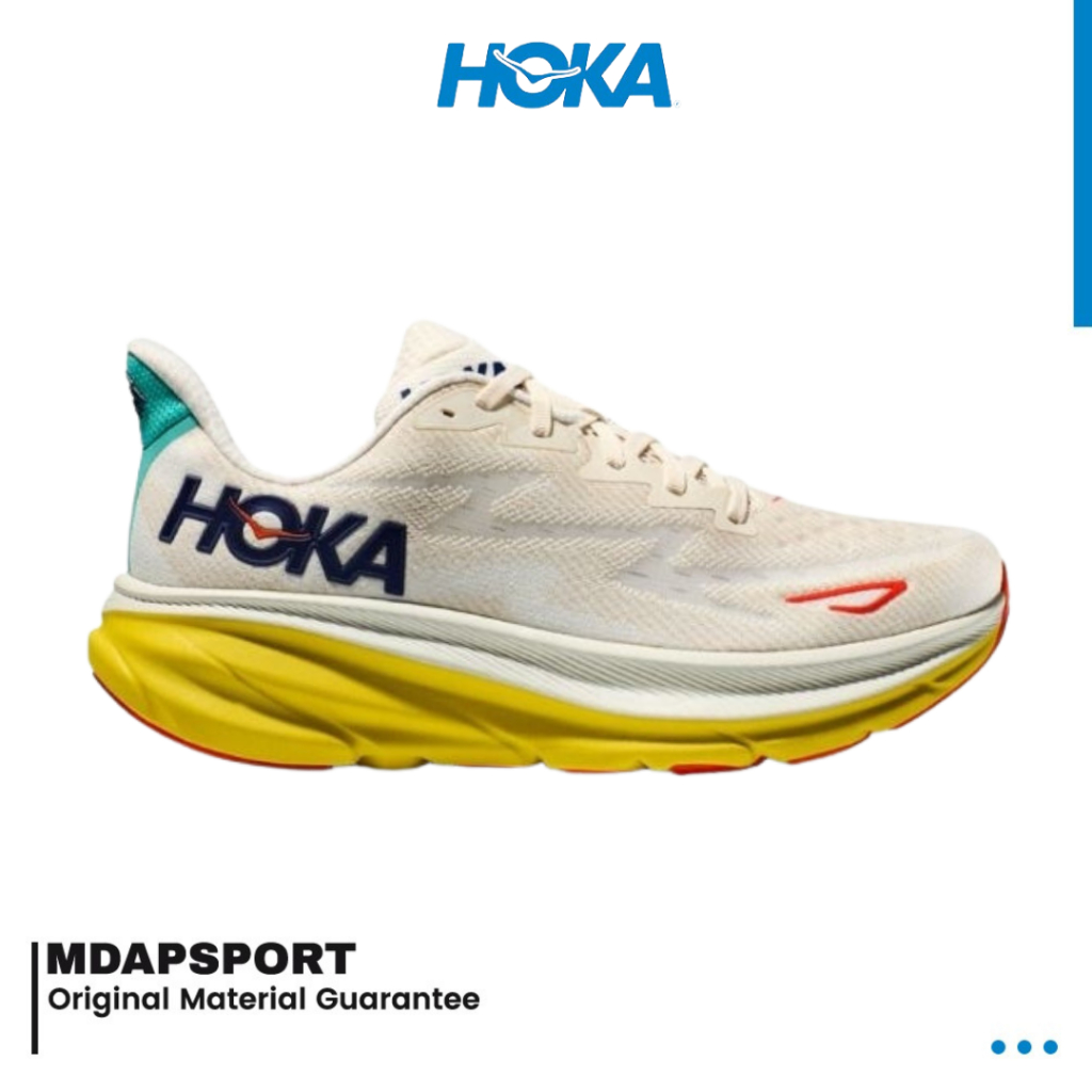 Hoka One One Clifton 9 Road Running Shoes Eggnog/Passion Fruit Shopee Malaysia