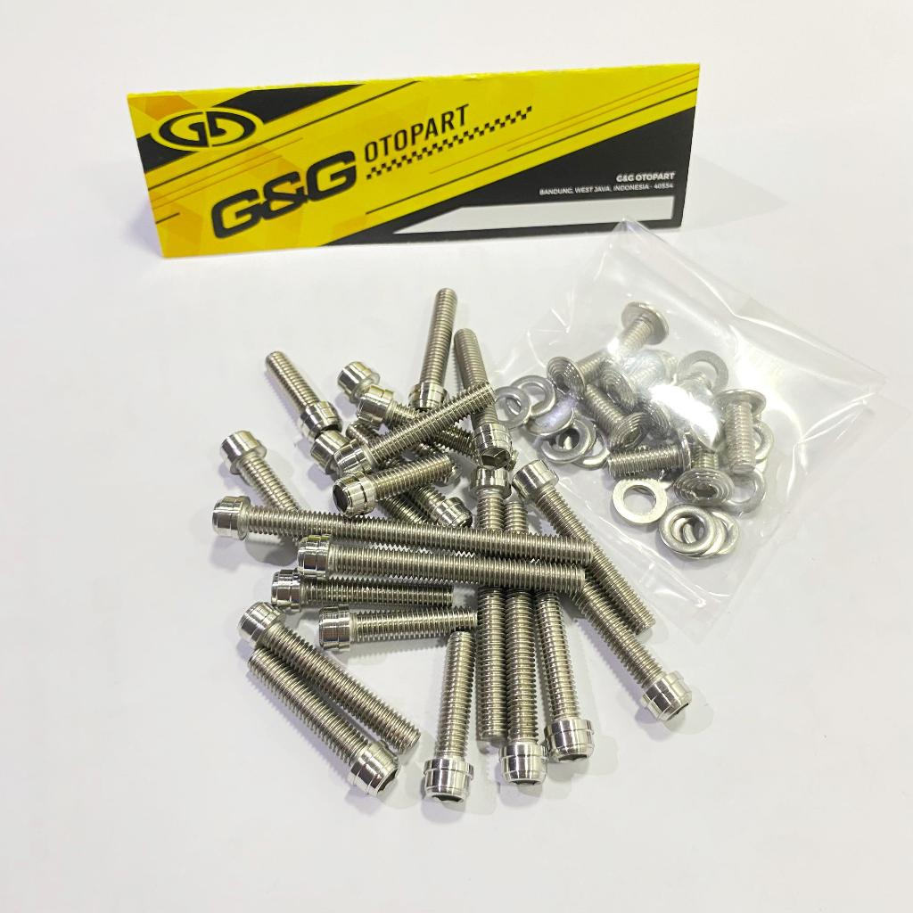 MESIN Ninja Engine Block Bolts R RR ZX STAINLES Lathe CUSTOM 32pcs