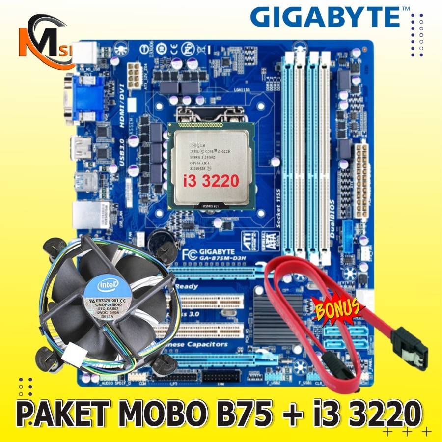 Motherboard Mainboard Package Mobo B75 Lga 1155 Ddr3processor Core I3