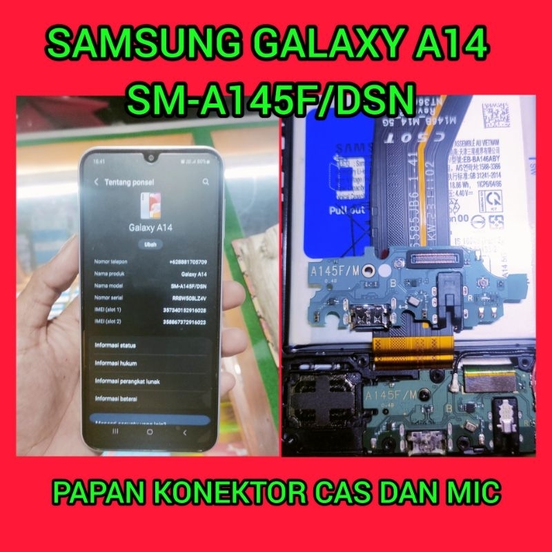Samsung Galaxy A14 SM-A145F/DSN Mic Casing Connector Board Casing ...