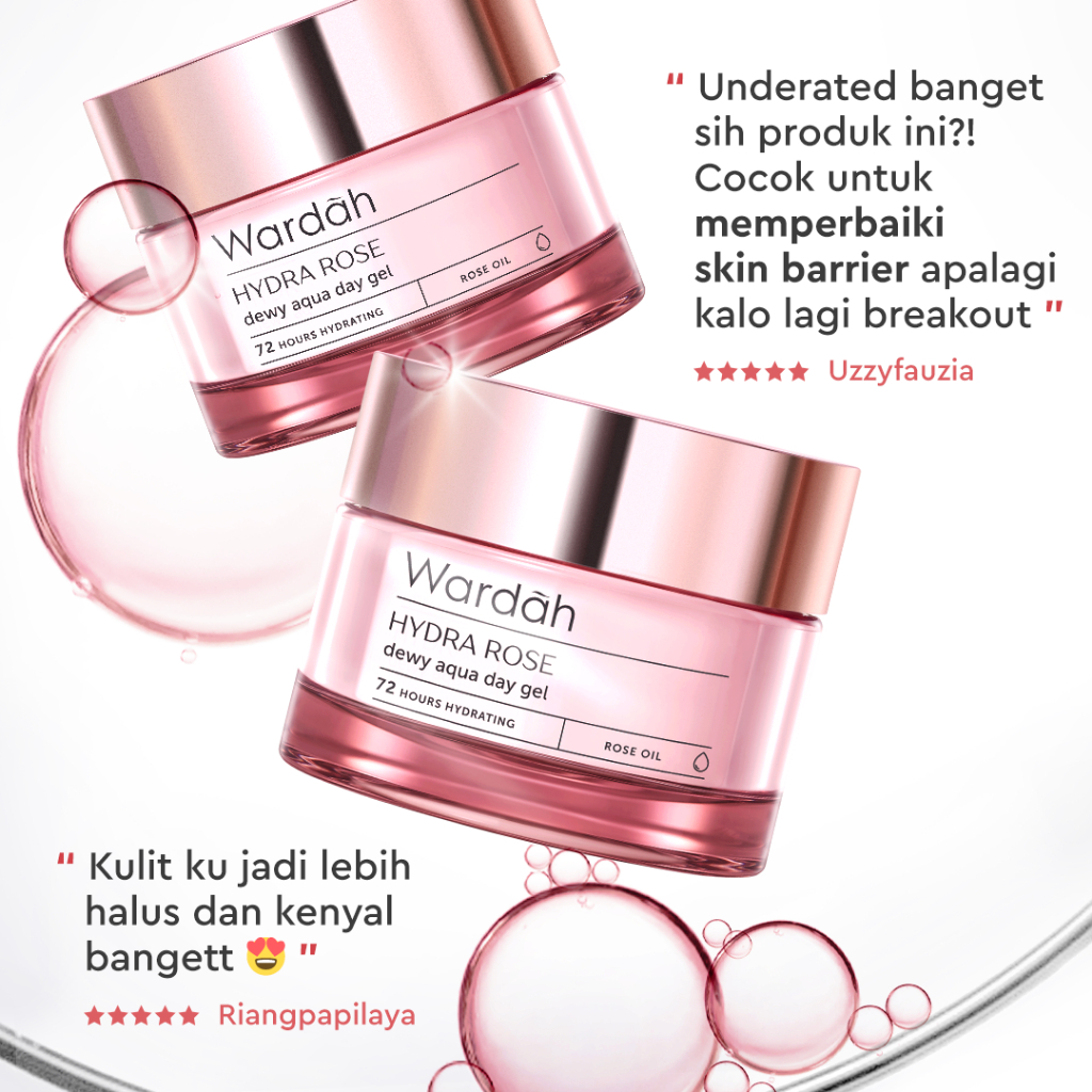 Wardah Hydra Rose Dewy Aqua Day Gel - Cream For Dry And Dehydrated Skin ...