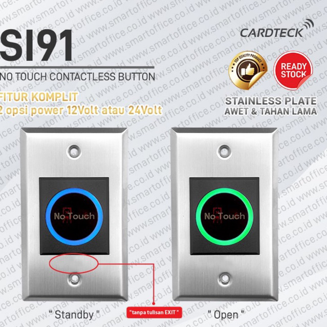 TOMBOL No Touch Sensor Button Infrared Touchless Button Without EXIT ...