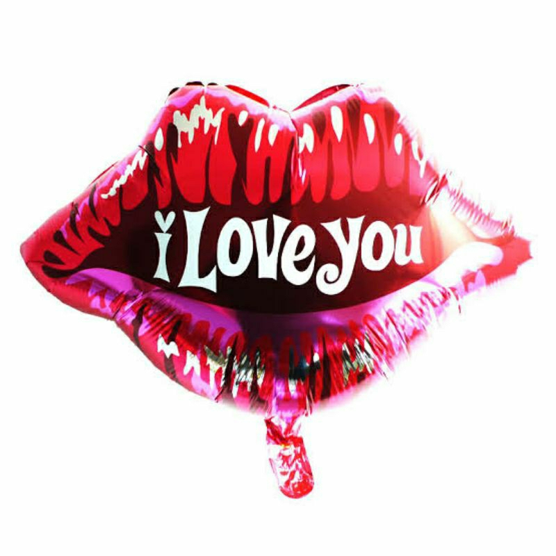 Foil Balloons lips lips Writing i love u you lip lips balloon baloon ...