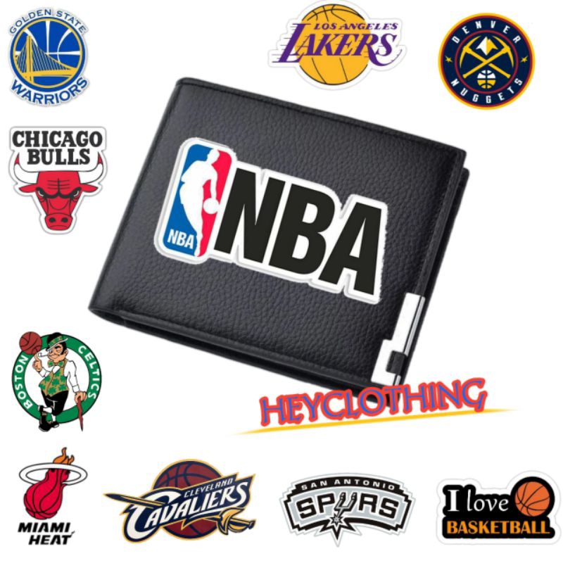 Leather Wallet Folding Wallet NBA Basketball LOGO Wallet FREE CUSTOM