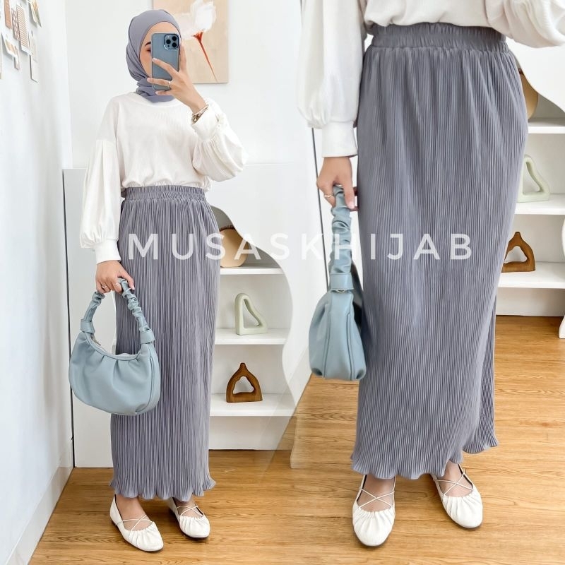 Wavy SPAN Skirt/WAVY SPAN Pleated Skirt/Pleated Pleated Pleated Skirt