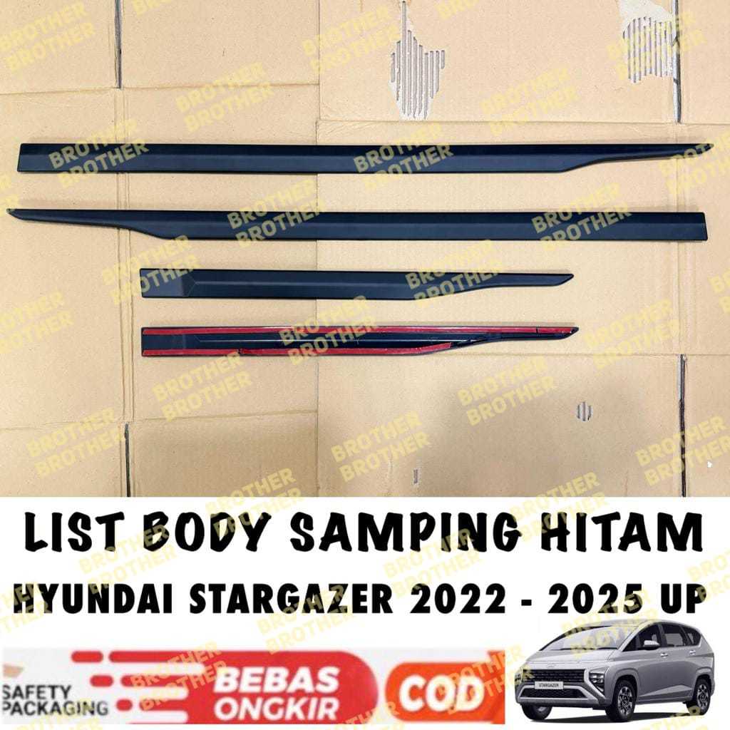 HITAM List Of Side Body Hyundai Stargazer 2022 2024 2025 Side Molding