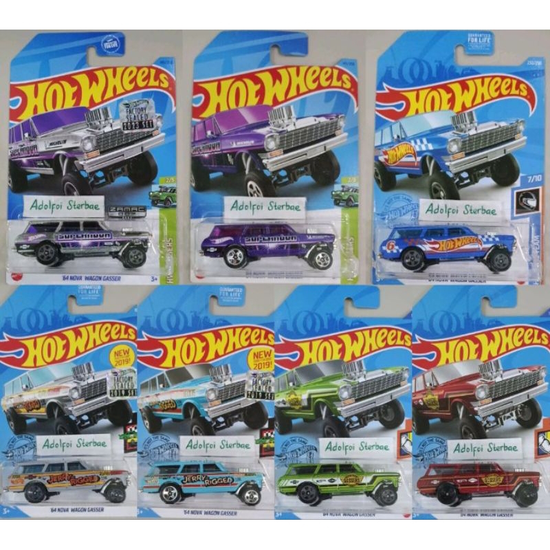 Hot Wheels 2019 HW Race Day – '64 Nova Wagon Gasser #198 – Nuovo