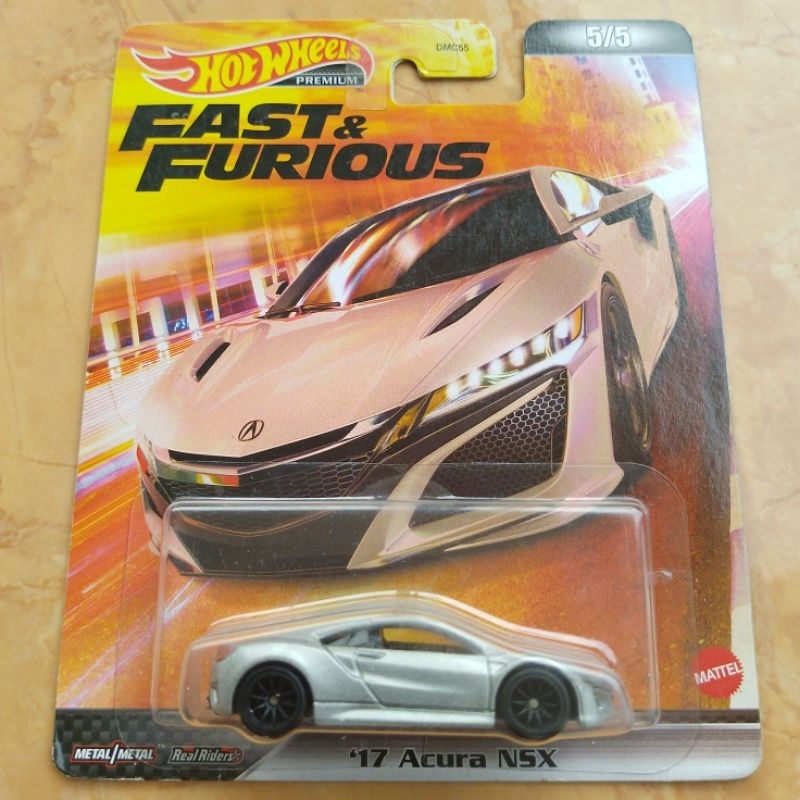 Hot Wheels Fast and Furious Die Cast Model Car '17 Acura NSX - échelle 1/64 Longueur 8cm HCP30