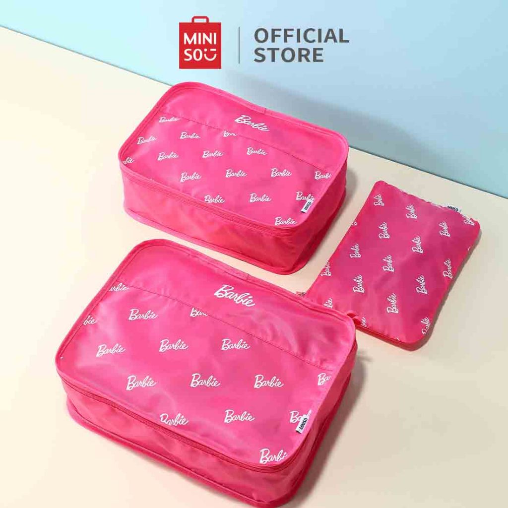 Miniso X Barbie Series 3PCS Zipper Storage Bag Travel Clothing Storage ...