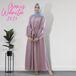 Newest Women's GAMIS Dress 2024 Teenage Girls Syari Moscrepe Modern Eid ...