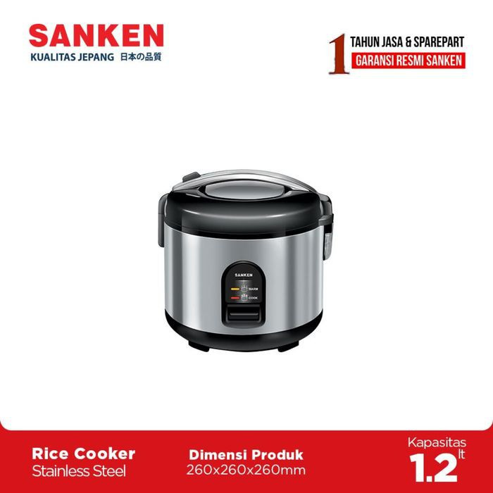 Sanken Rice Cooker Stainless Steel 1.2 Liter Capacity SJ150 Original