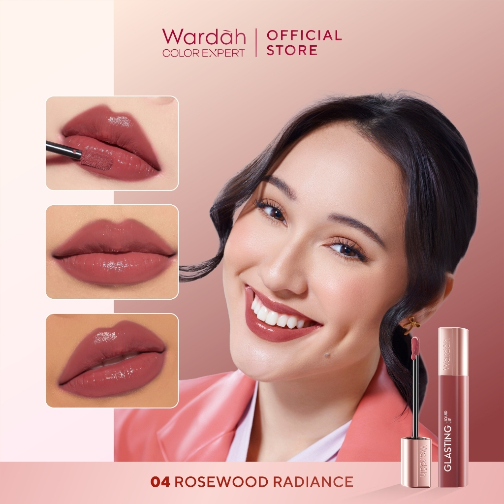 Original NEW! Wardah Glasting Liquid Lip - Hi-Pigmented Glass Color ...