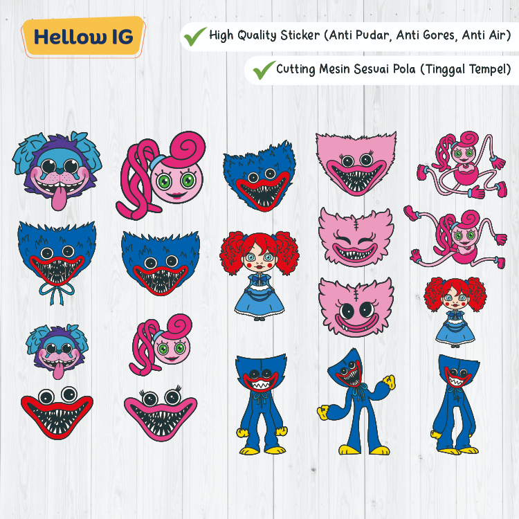 Huggy Wuggy Kissy Missy Poppy Playtime Sticker | Sticker PACK ...