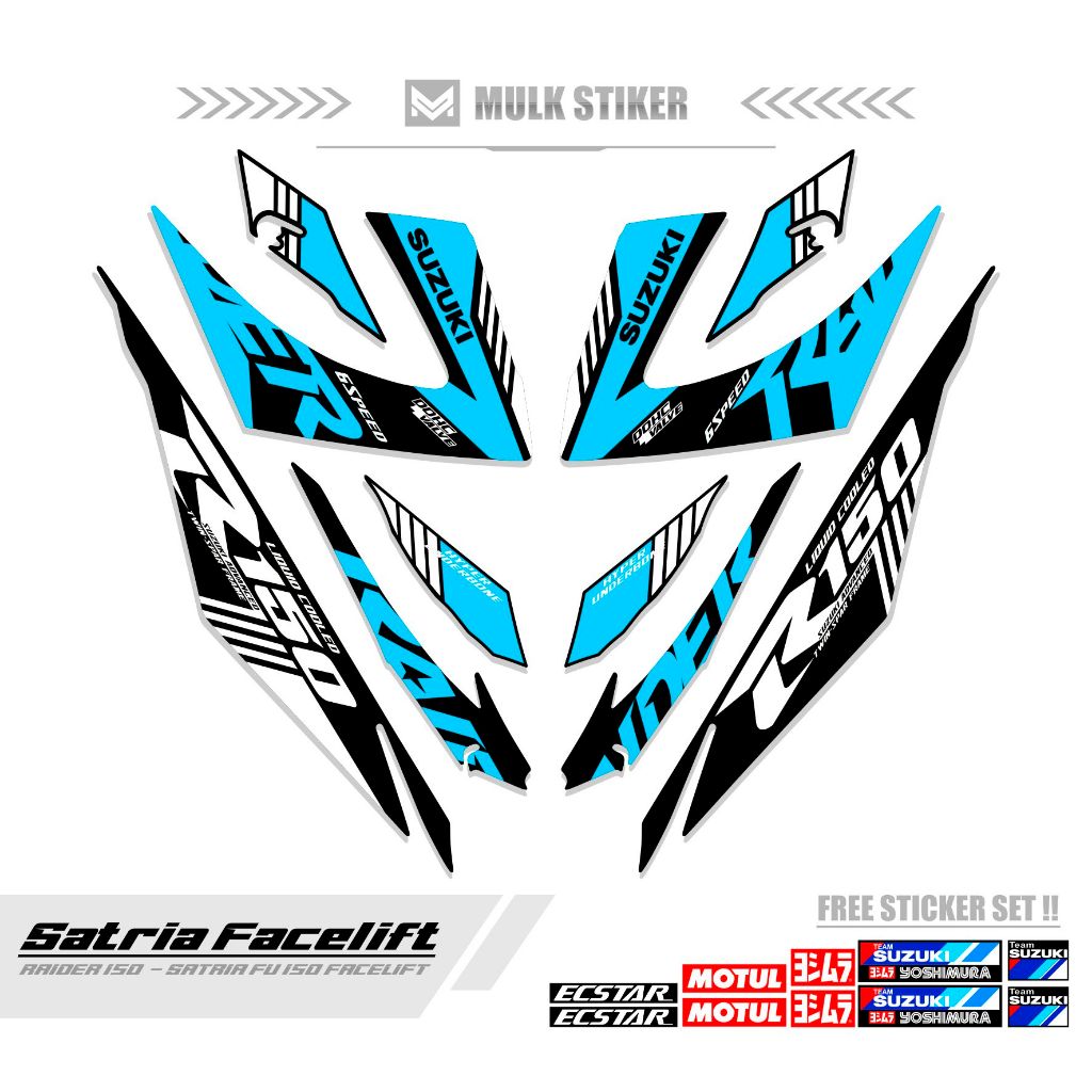 Striping Satria Fu Motif Sticker Raider Reborn Facelift Stock Decals Stickers Stiping