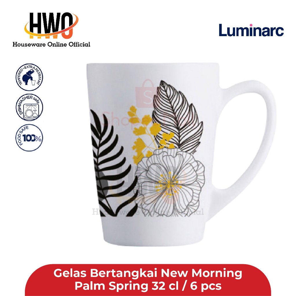 Luminarc Stalked Glass New Morning Palm Spring 32 Cl / 6 pcs | Shopee ...