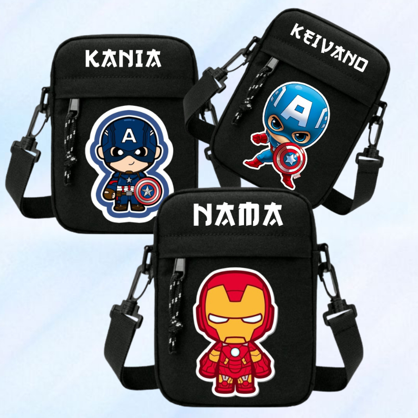 Avengers Character Children s SLING BAG Free CUSTOM Name Children s SLING BAG Bakulsoakarema s Latest Eid Character Children s SLING BAG Shopee Malaysia