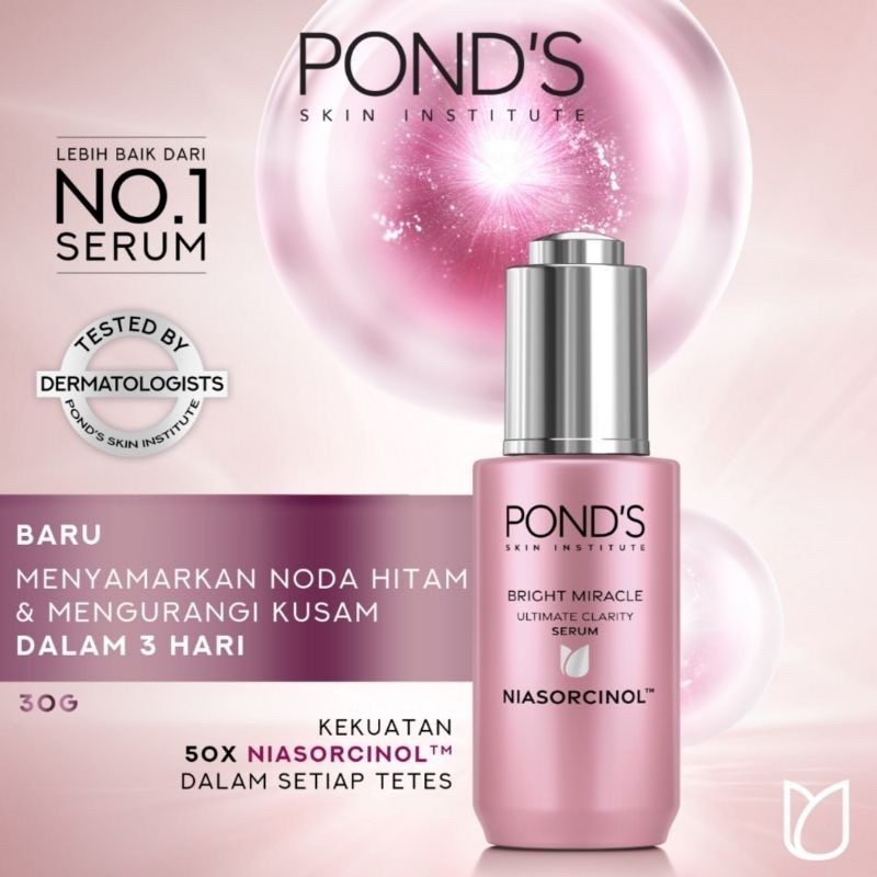 Ponds BRIGHT MIRACLE ULTIMATE CLARITY SERUM NIASORCINOL 30GR | Shopee ...