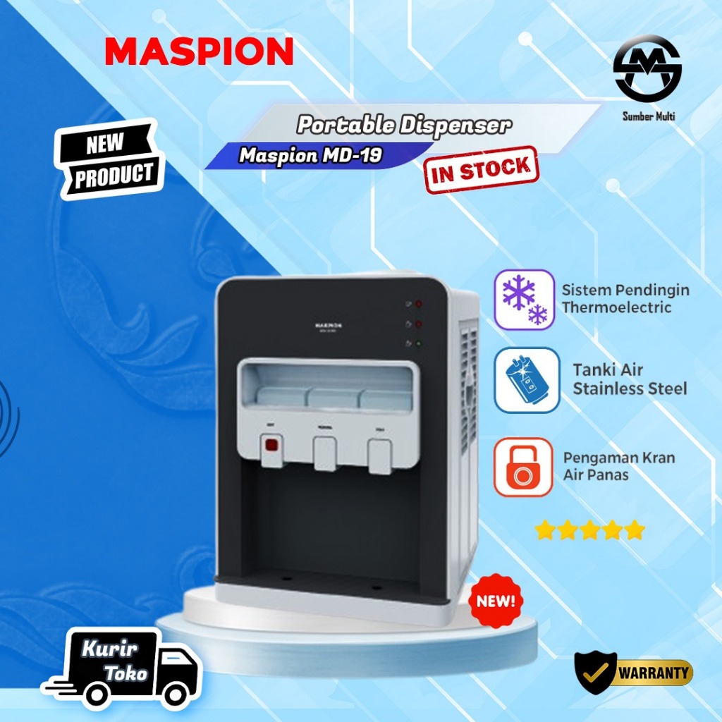 Maspion Dispenser Portable Hot Normal And Cold Md Pas Thermoelectric Cooling System Shopee