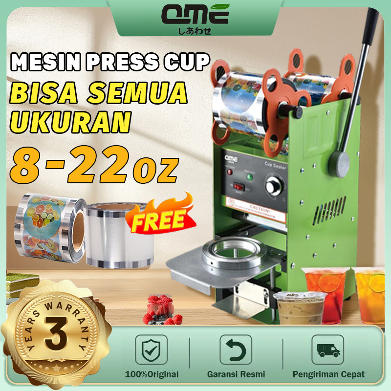 MESIN Qme Cup Press Machine/Plastic Cup Press Machine Cup Sealer 8oz ...