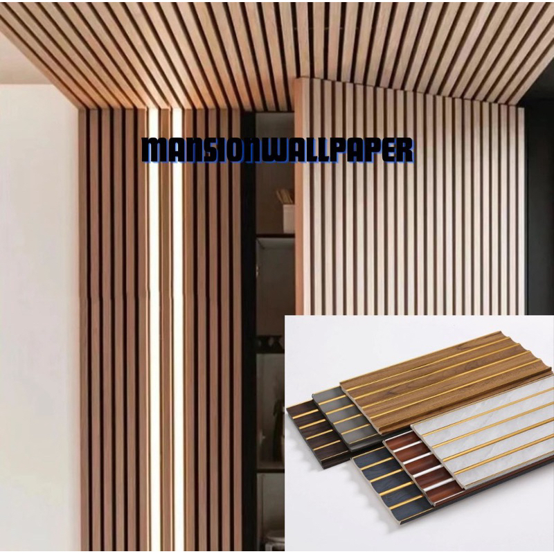 Wallpanel WPC Luxury Gold List Marble Wooden Wall Panel | Shopee Malaysia