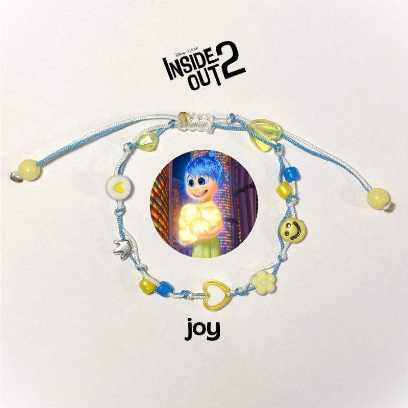 Inside Out bracelet | Disney Cartoon Character Drawstring Bead Bracelet ...