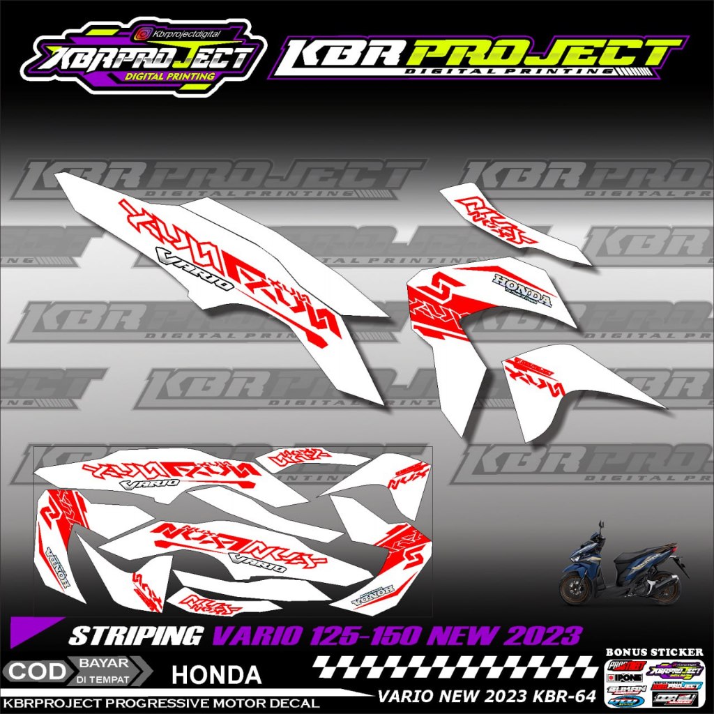 Vario 125-150 NEW 2023 Sticker SRTIPING PREMIUM Cool Motorcycle Sticker ...