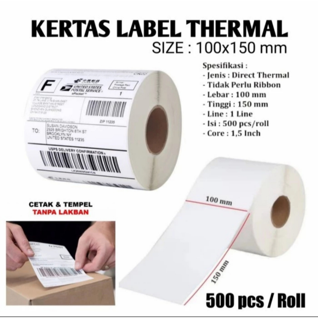 Printer PAPER/THRMAL PAPER/LABEL RESI UK (100X150) | Shopee Malaysia