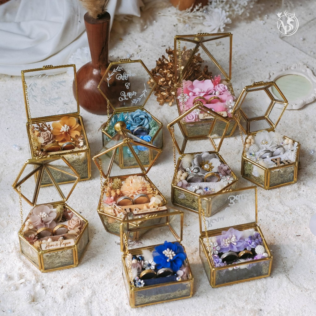 Rustic AESTHETIC GLASS BOX PROPOSAL RING BOX | Shopee Malaysia