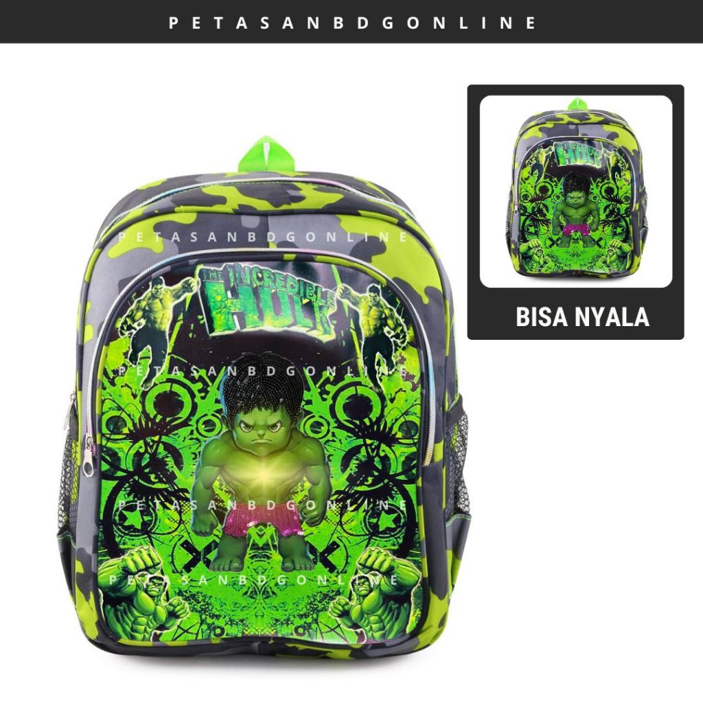 Pts Men s School Backpack THE INCREDIBLE HULK Character Light Toyless Sound Light Bag EXTRA THE DARK SIDE Sekuin LED Backpack Shopee Malaysia