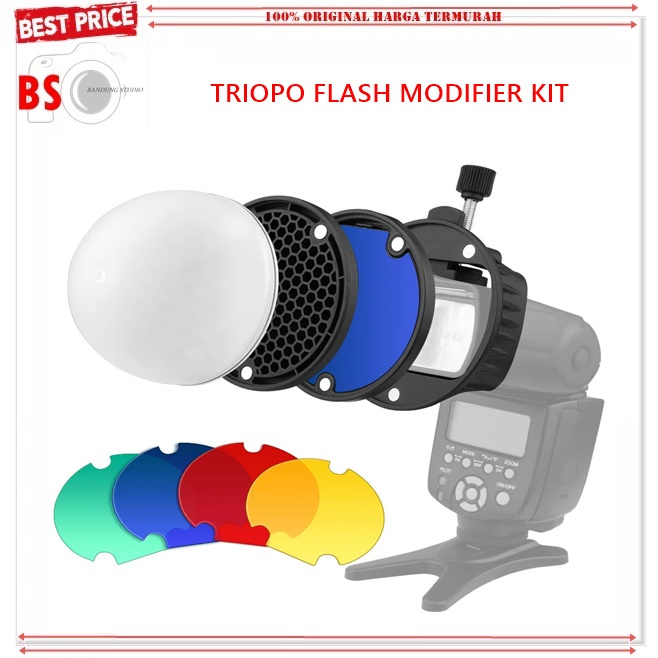 Triopo Flash Modifier kit - Speedlite Flash Light Modifier Diffuser ...