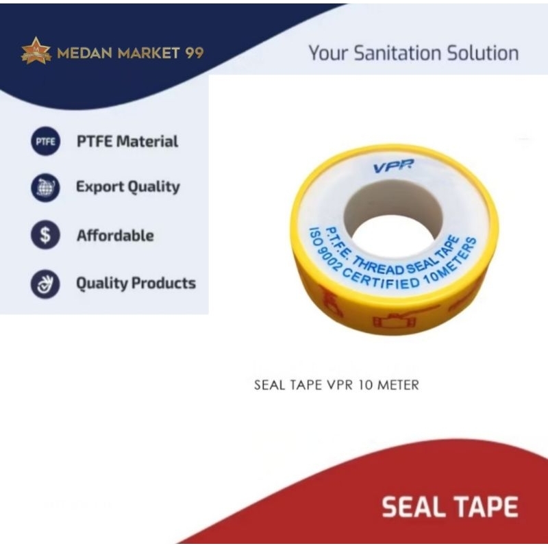 Seal TAPE 10 METERS THICK/ DRAT FAUCET PIPE ISOLATION VPR/ SEALTAPE VPR ...