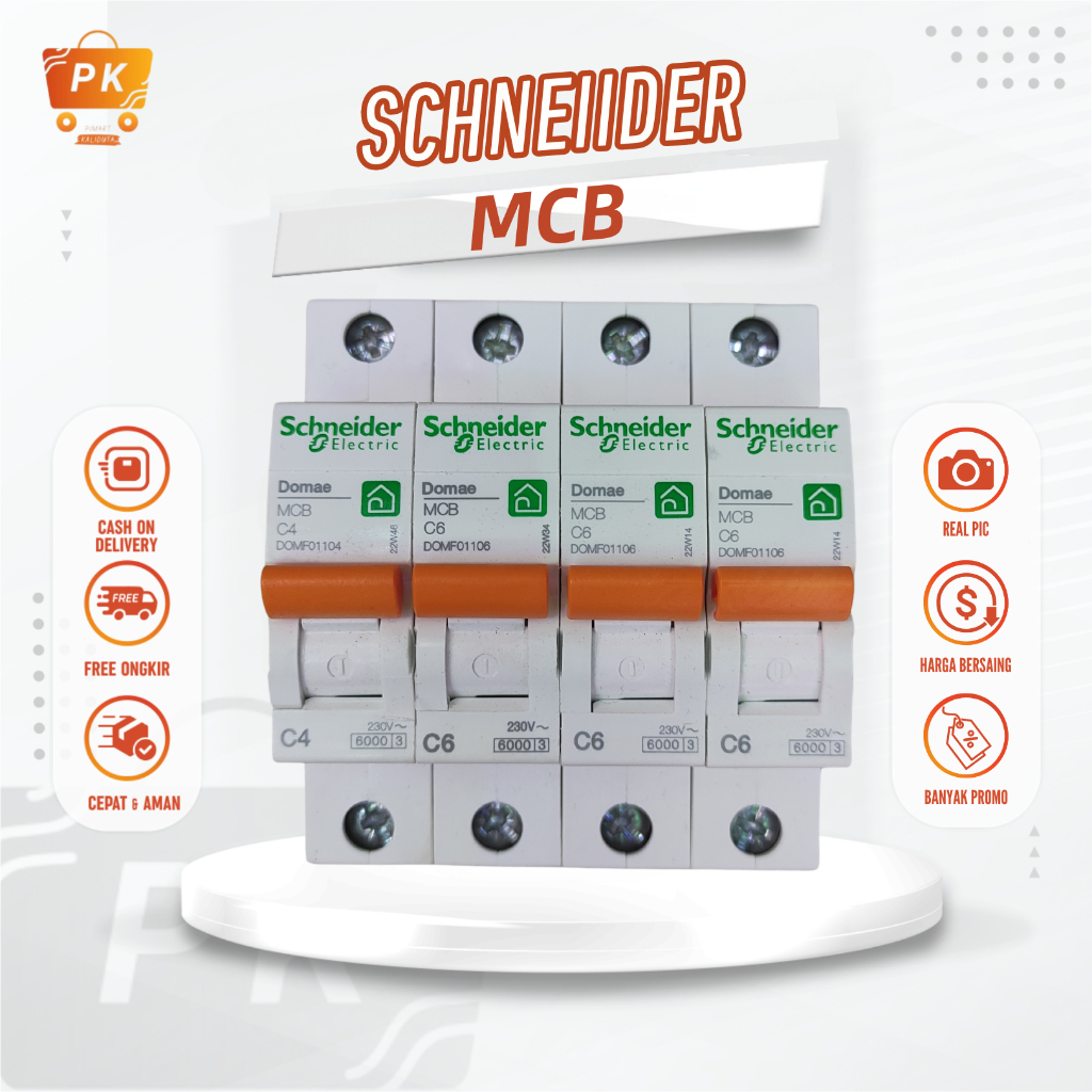 Mcb Pln Mini Circuit Breaker Orange Sni 1 Phase 4A 6A 10A 16A Schneider ...