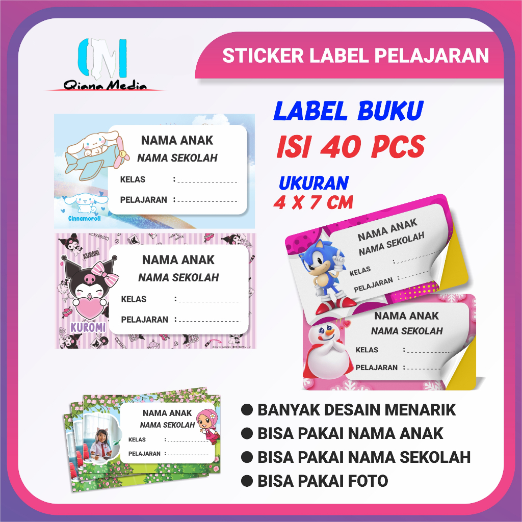 MATA Textbook Character Label Sticker/Textbook Label Sticker/Textbook ...