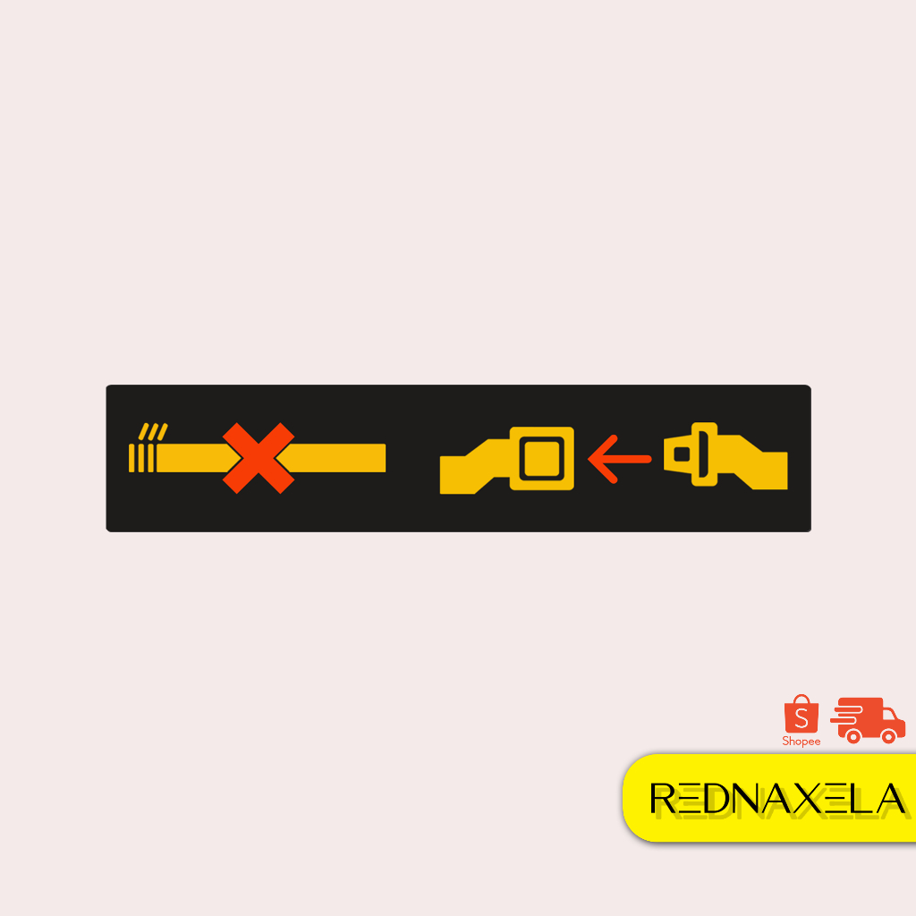 Genuine Airbus A320 No Smoking / Fasten Seatbelt LED Sign (12V) With Power Supply - Used