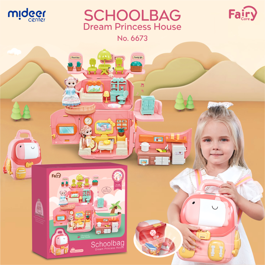 Toy Backpack Set School Bag House Faux Cuisine | Shopee Malaysia