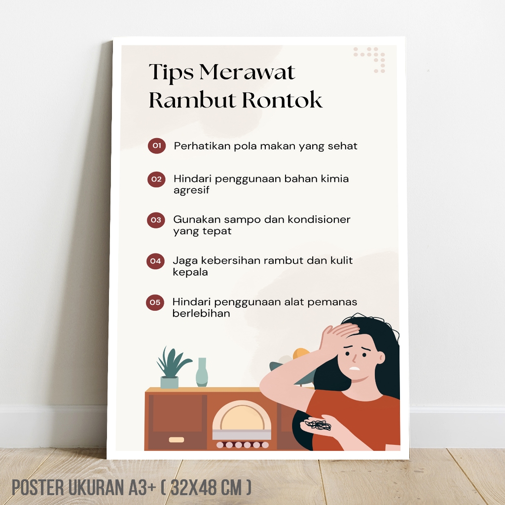 Tips EDUCATIONAL POSTER FOR CARING FOR HAIR LOSS | Shopee Malaysia