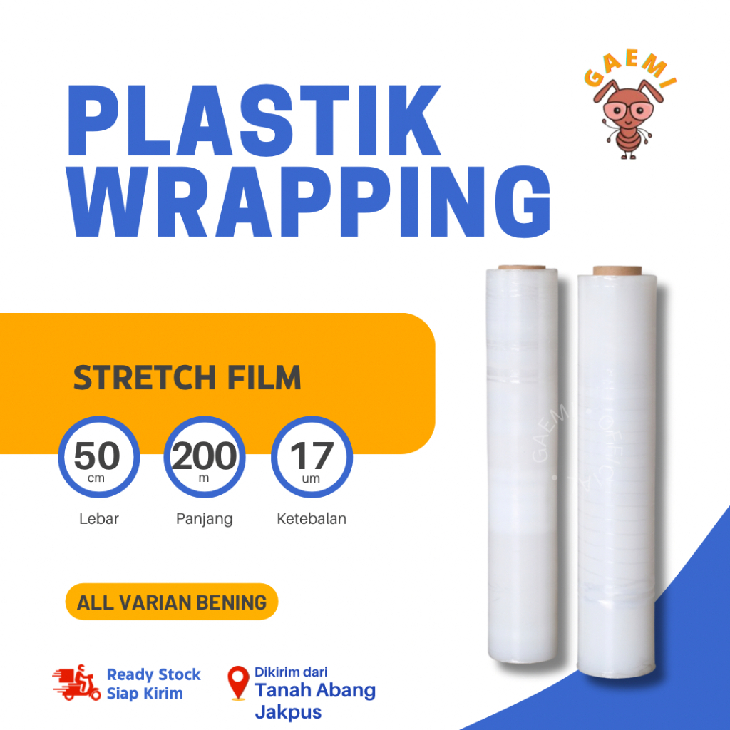 Plastic Wrapping Clear Film Stretch 50 cm x 200 m per Roll Wrap Food ...