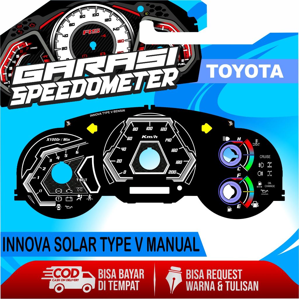 Custom SPEEDOMETER Board TOYOTA INNOVA OLD TYPE V INNOVA BARONG TYPE V ...
