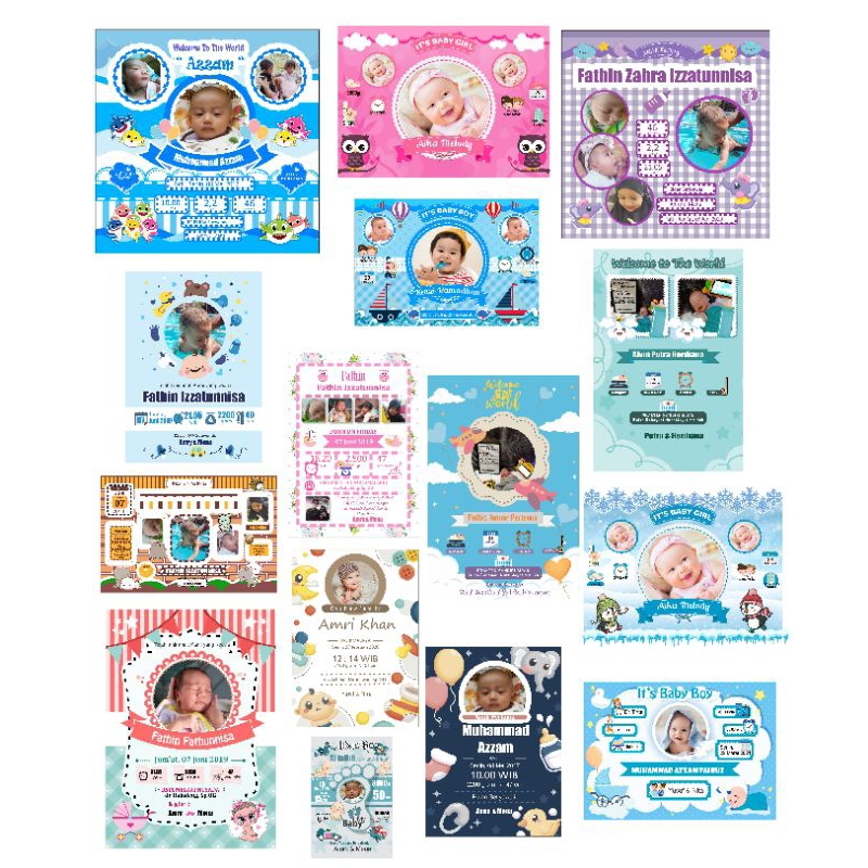 Baby Biodata 10R | Baby Nameplate | Birth Frame | Picture Frame | Baby ...