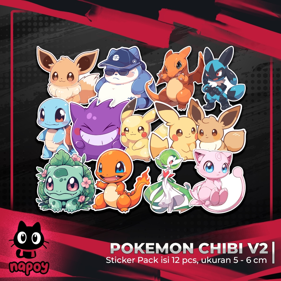 Pokemon CHIBI V2 STICKER PACK 12 pcs | Shopee Malaysia