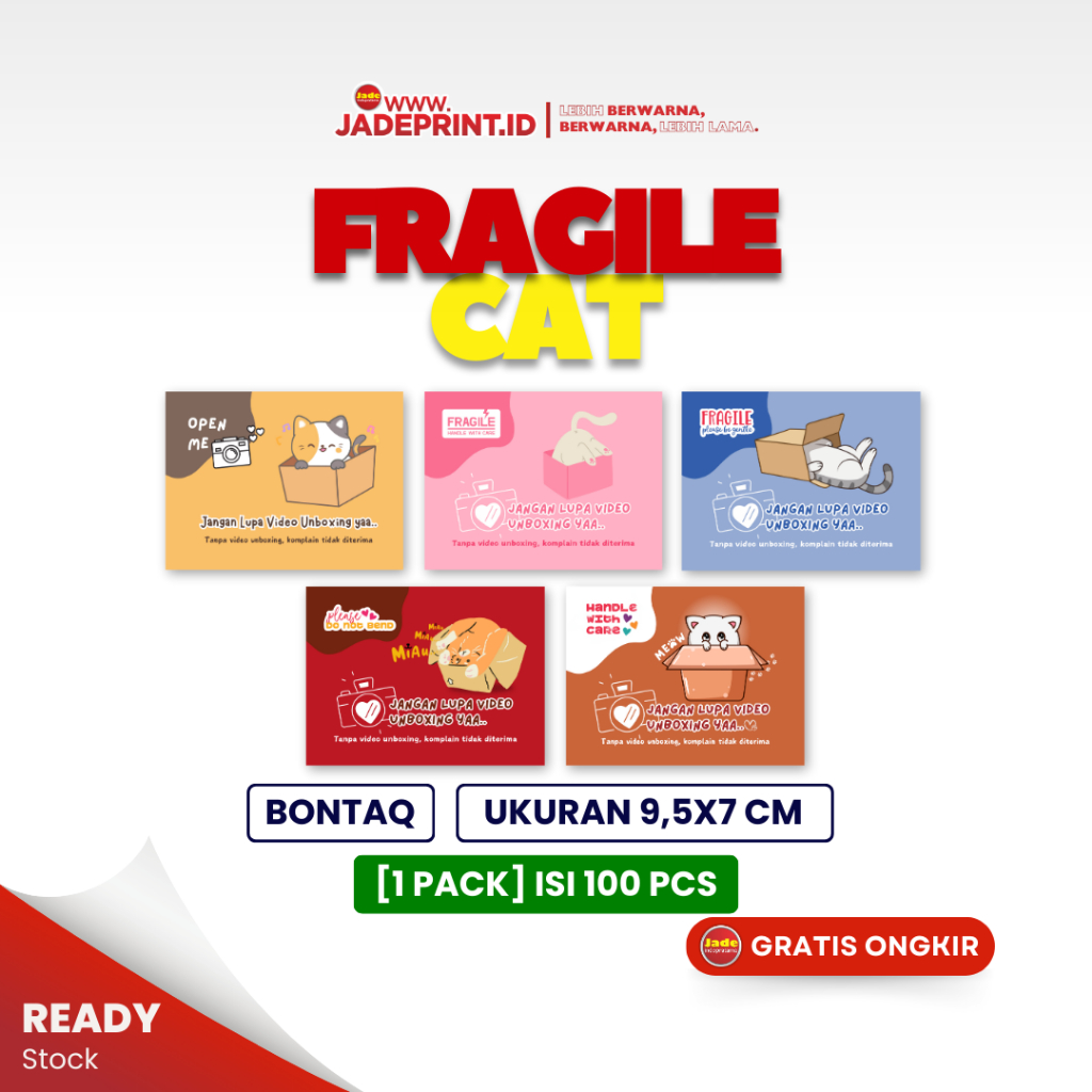 [STICKER Fragile] Fragile] Fragile Label STICKER 9.5x7cm Handle With ...