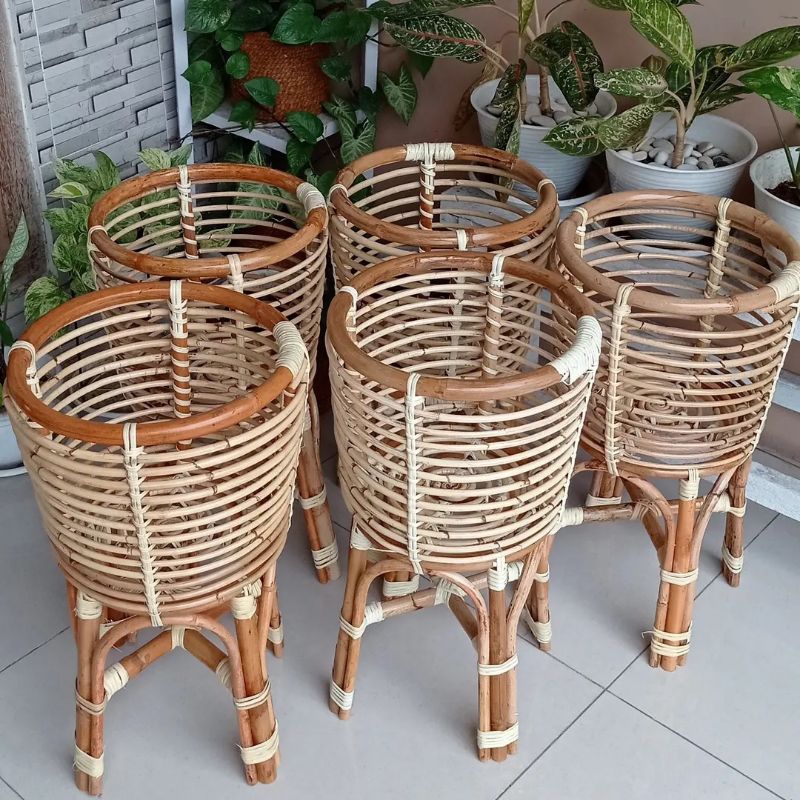 Standing Natural Rattan Pot Height 55 cm | Shopee Malaysia