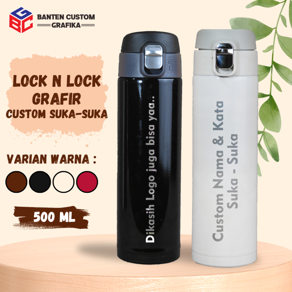 Tumbler Lock N Lock Custom Engraved Design Name and Logo | Shopee Malaysia