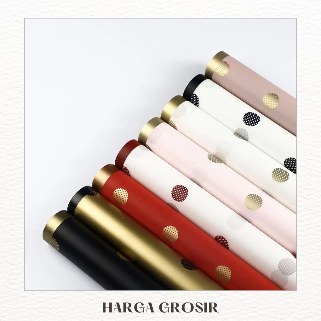 Polkadot GOLD LINE WRAPPING PAPER PREMIUM CELLOPHANE WATERPROOF Gift